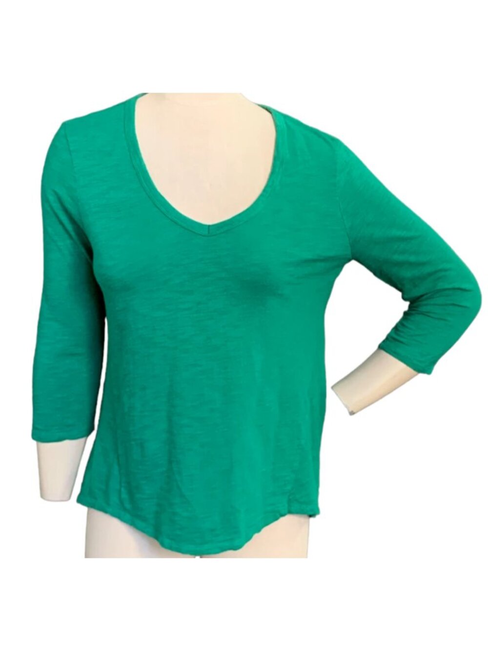 Chico's‎ The Ultimate Tee V-Neck Cotton Modal Sz 0 (S/4) Green #99P